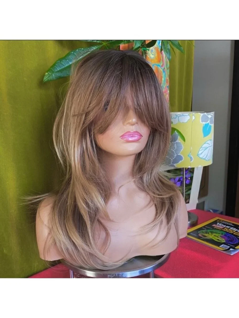 long Brown sugar a brunette blonde wig
